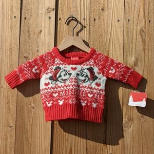 Minnie and Mickey Baby Christmas Sweater